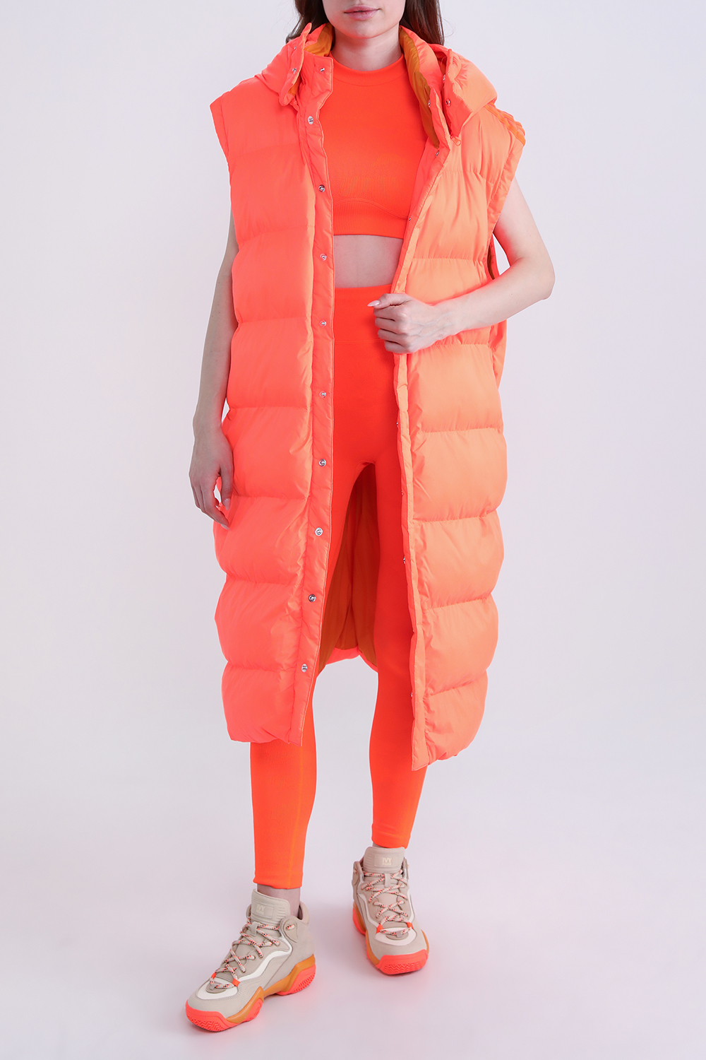 אדידס X אייבי פארק מעיל פוך ארוך עם שרוולים נשלפים